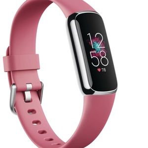 Fitbit Luxe-Fitness and Wellness-Tracker with Stress Orchid/Platinum Stainless